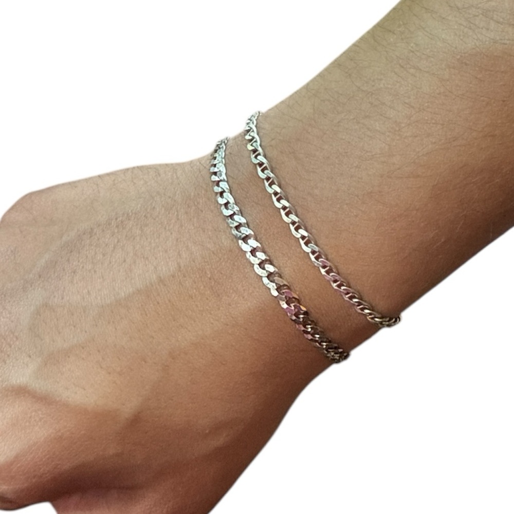 West Coast Jewelry Unisex .925 Italian Silver bracelets bundle of 2 New no tags